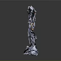 Sci Fi Mechanical Robot Figure With Metallic Armor And Weapon Structure