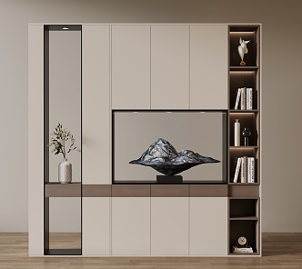 Modern Partition Cabinet Bookcase Entrance Cabinet 3d model