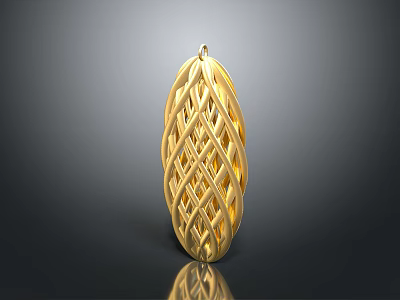 Golden Pendant with Intricate Woven Design as Stylish Daily Life Accessory 3d model