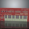 Roland SK101 Red Electronic Keyboard With Control Panel And Piano Keys