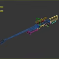 Tactical Heavy Machine Gun With Long Barrel Scope And Metal Frame