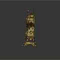 Ornate Golden Vintage Mantel Clock With Intricate Carvings And Classic Design