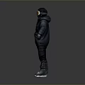 Black Ski Jacket With Goggles Helmet And Boots For Winter Sports Gear