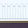 White Curved Top Roadside Fence With Red White Arrow Warning Post