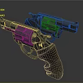 Two Black Revolvers Weapon With Metallic Finish And Textured Grip Design