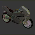 Modern Low Poly Motorcycle With Sleek Grey Design Geometric Shapes And Reflection 3d model