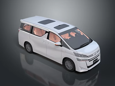 White Toyota MPV With Sunroof Spacious Interior Seats And Modern Design 3d model