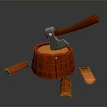 Tomahawk Axe Wooden Axe Handle Axe Mountain Axe Chopping Wood Axe Chopping Wood Axe Magic Axe 3d model