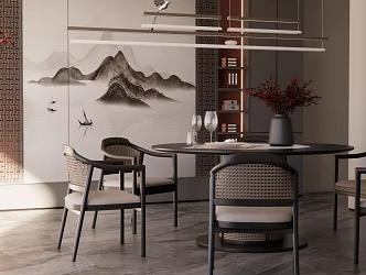 Chinese style restaurant 3d model
