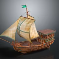 Modern Cartoon Sailing Small Sailing 3d model