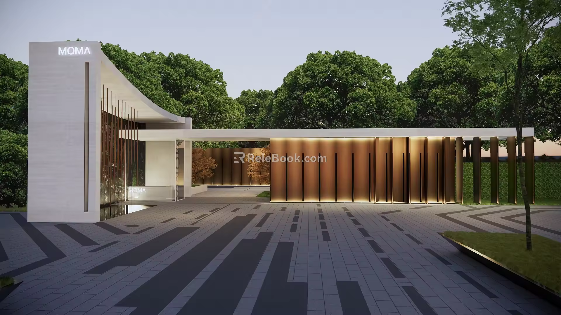 Modern gate art entrance gate tower square 3d model