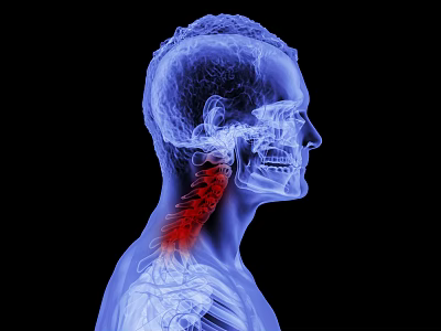High Tech Medical Device for Cervical Spine 3D Bone Structure Diagnostic Imaging 3d model