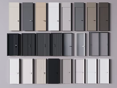 Various Colored Modern Hinged Doors With Different Styles For Interior Use 3d model