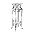 Classic Wooden Flower Stand With Intricate Carved Details And Multi Layer Design