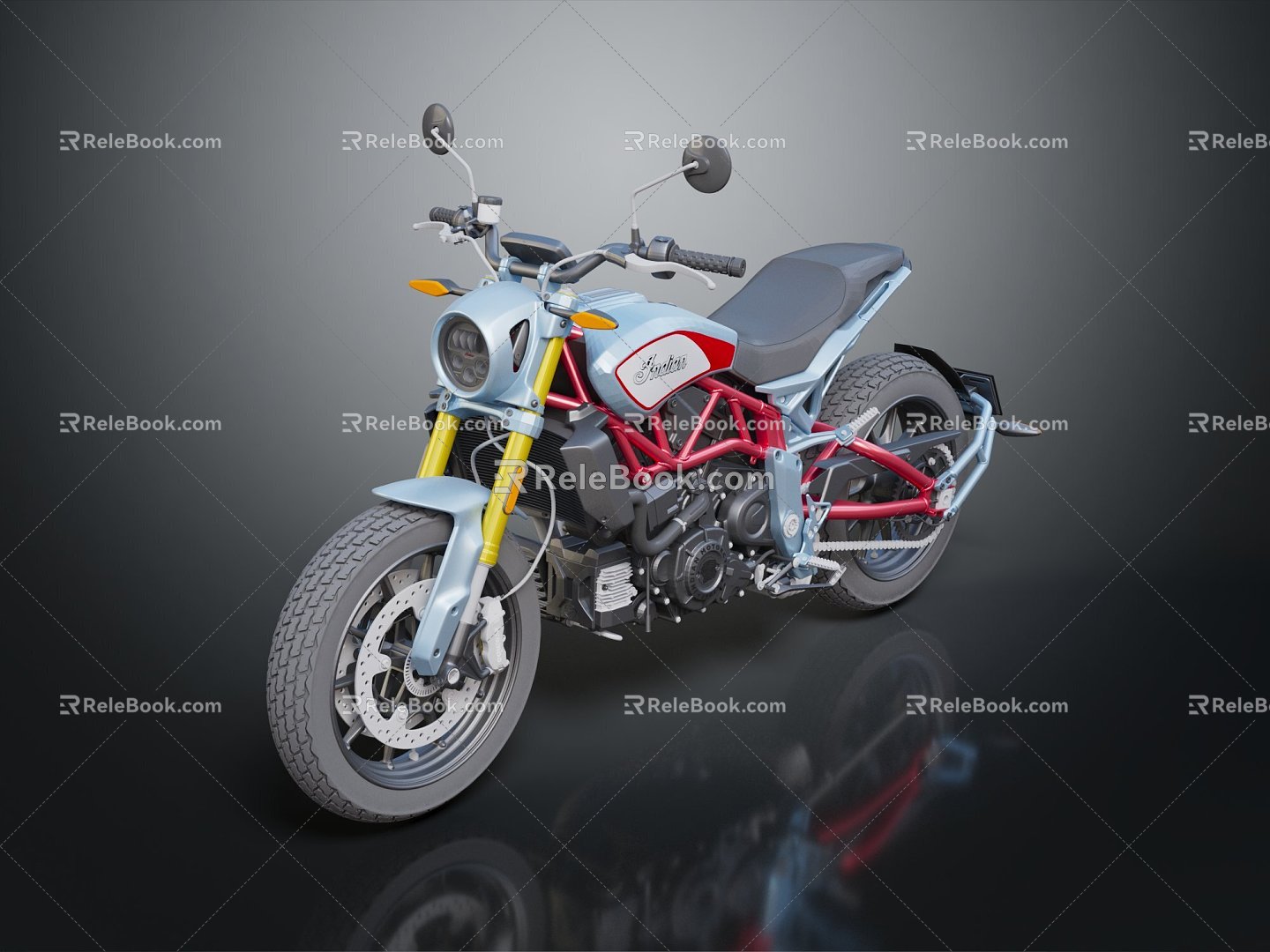 Modern motorcycle two-wheeled motorcycle off-road motorcycle road racing motorcycle 3d model