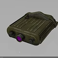Green Device With Purple Lens Metallic Knobs And Striped Surface 3d model