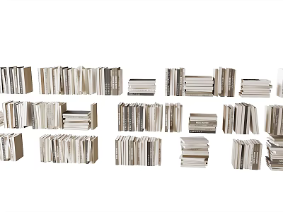 Assorted Books and Magazines Stacked in Different Sizes and Arrangements for 3d model