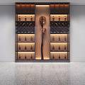 Modern Luxury Wine Cabinet With Multiple Shelves Stored Wine Bottles And Decorative Elements