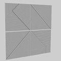 Black and White Striped Wall with Geometric Panel Design and Modern Decor