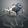 Futuristic Mechanical Spider Creature With Multiple Legs And Red Circular Metallic Body 3d model