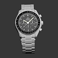 Luxury Silver Metal Strap Watch With Black Dial And Elegant Design