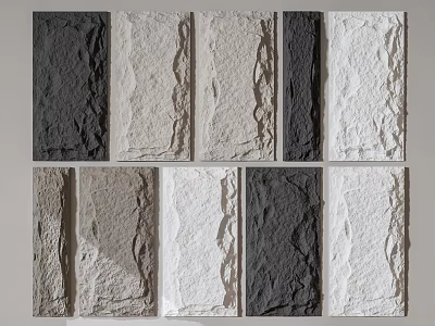 Decorative Wall Panels With Various Colors And Natural Textures For Interior Design 3d model