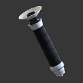 Cylindrical Black And White Weapon With Metal Structure And Top Opening Design 3d model
