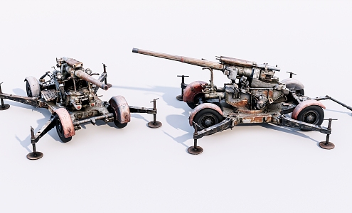 modern artillery military weapon anti-aircraft gun 3d model