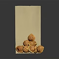 Shelled Walnuts With Brown Paper Bag On Black Background Surface