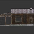 Weathered Wooden Shed With Rustic Roof Metal Sheets And Wire Fence Porch