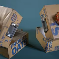 Frosty Oats Packaging Boxes Open With Interior And Closed With Decorative Bow