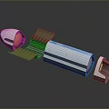 Spacecraft Module With Solar Panels And Thruster Components For Cosmic Exploration