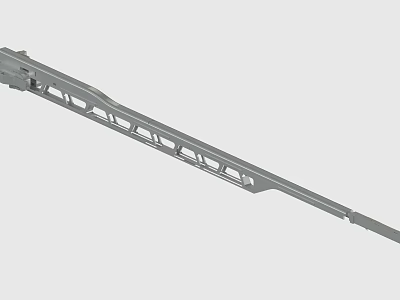 Gray Metal Long Strip Structure With Hollow Design And Mechanical Components 3d model