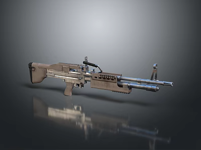 rifle semi-automatic rifle combat rifle battle rifle carbine war rifle attack rifle 3d model