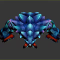 Game And Movie Character Blue Armored Red Eyed Fierce Warrior With Sharp Claws