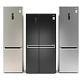 Sleek Multi Door Refrigerators And Freezers In Black Silver And Gold Tones