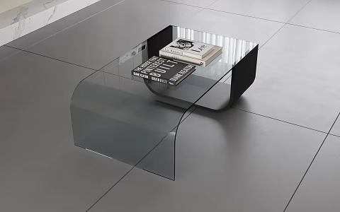 Modern coffee table glass coffee table living room coffee table shaped coffee table 3d model