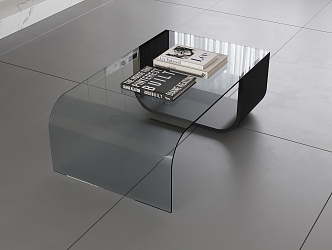 Modern coffee table glass coffee table living room coffee table shaped coffee table 3d model