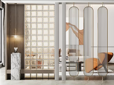 Modern partition porch partition screen 3d model