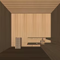 Traditional SPA Sauna Interior Design With Wooden Panel Walls And Relaxation Benches