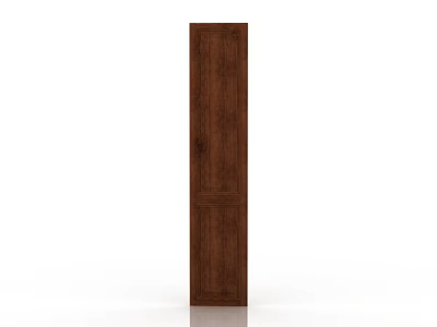 Modern Brown Wooden Wardrobe Door With Smooth Surface And Natural Grain Design 3d model