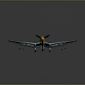 Green and Yellow Airplane Model With Propeller Wing Markings and Attached Bombs