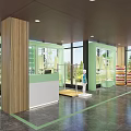 Modern Clothing Store Interior With Glass Display Windows Dresses And Polished Floor