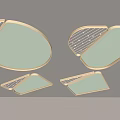 Modern Geometric Ceiling Light with Gold Frame and Glass Shade Design