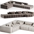 Light Luxury Multiplayer Module Sofa Collection 3d model