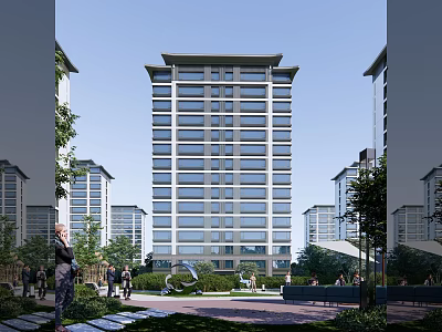 New Chinese-style High-rise Residential Building Jianfa Aman Cloud enscape 3d model