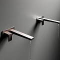 Modern Wall Mounted Metal Faucets With Sleek Design And Water Droplets