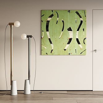 Wind decorative painting floor lamp 3d model