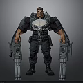 Sci Fi Military Character With Mechanical Arms Tactical Gear And Skull Chest Emblem