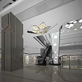 Bright Spacious Modern Shopping Mall Hall With Elegant Escalators And Upscale Exquisite Interior Design